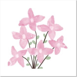 Pink flowers Posters and Art